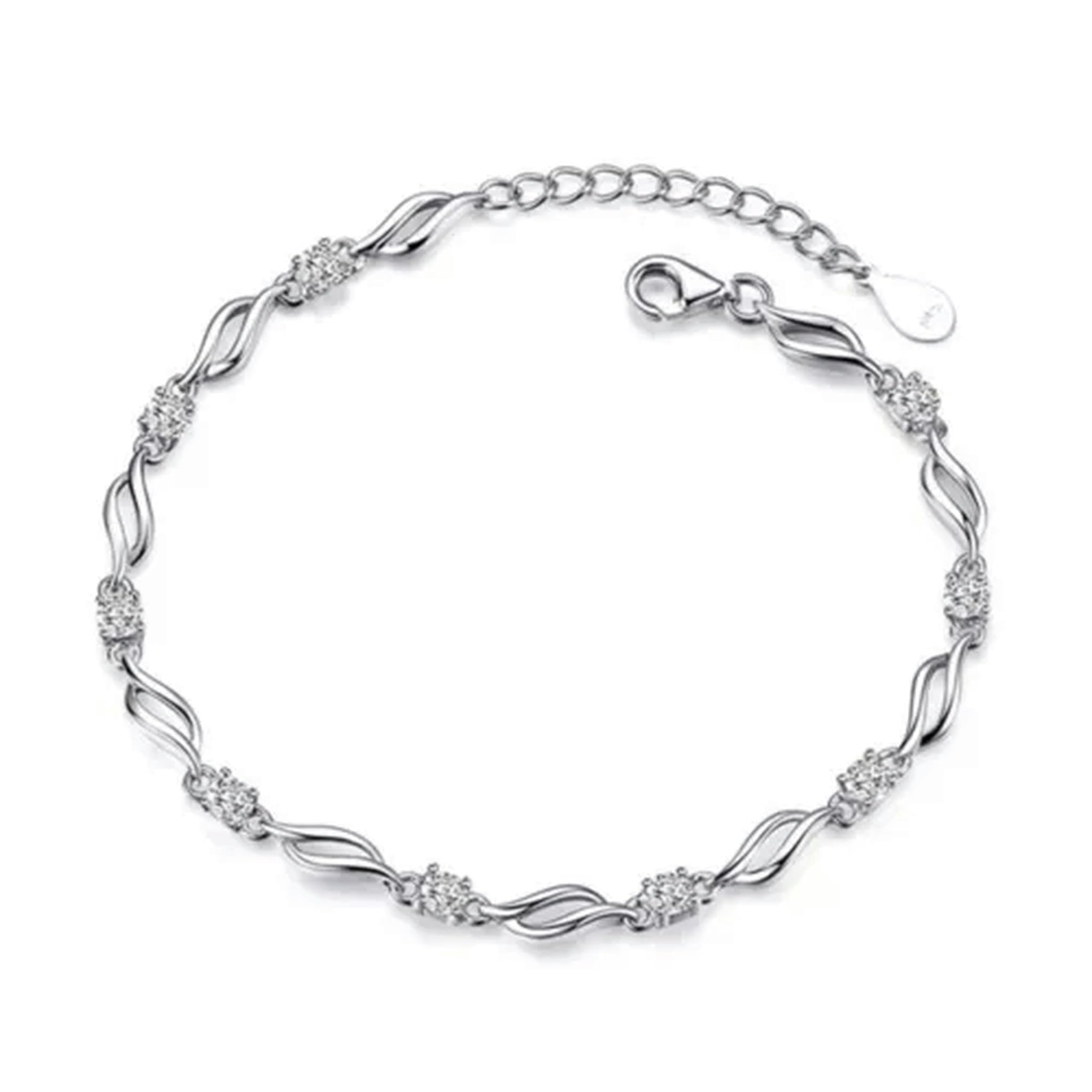 ZIBUYU® Silver Crystal Stone Bracelet Bangle Women ZIBUYU® Silver Crystal Stone Bracelet Bangle Women